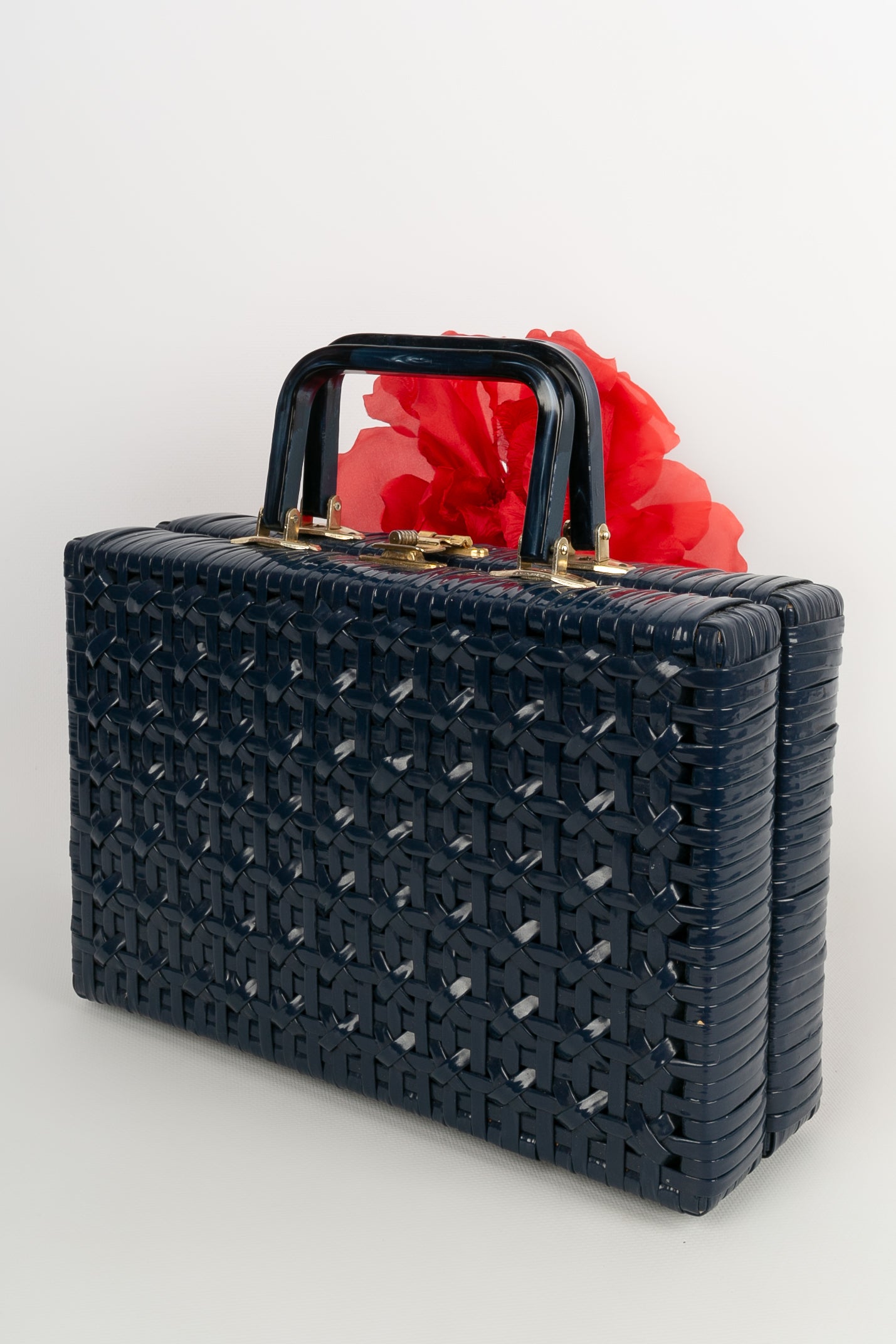 Sac en osier bleu