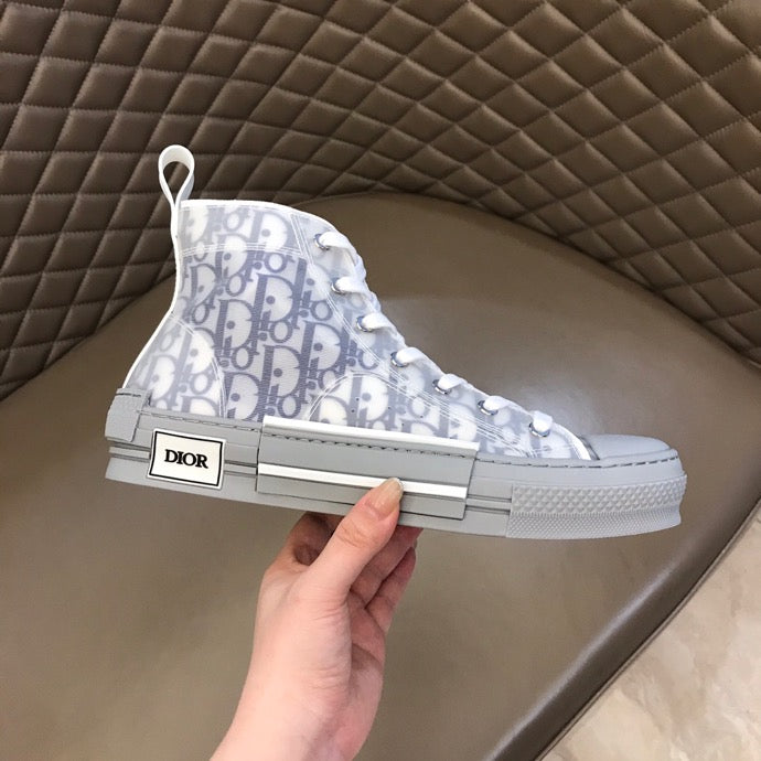 GLM - DIR B23 White and Navy HIGH-TOP SNEAKER