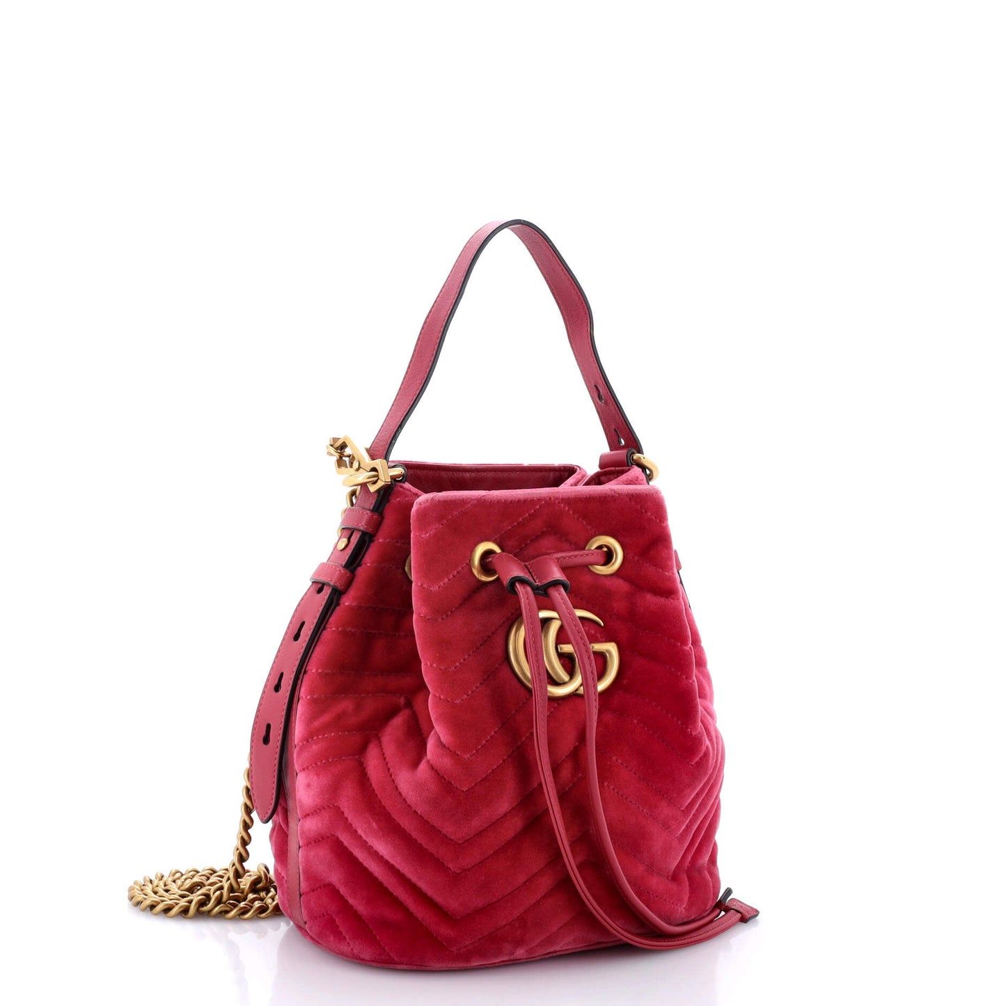 GG Marmont Bucket Bag Matelasse Velvet Small
