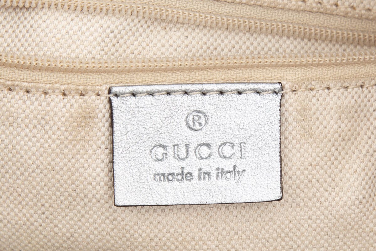 Gucci Silver Guccissima Hobo Handbag