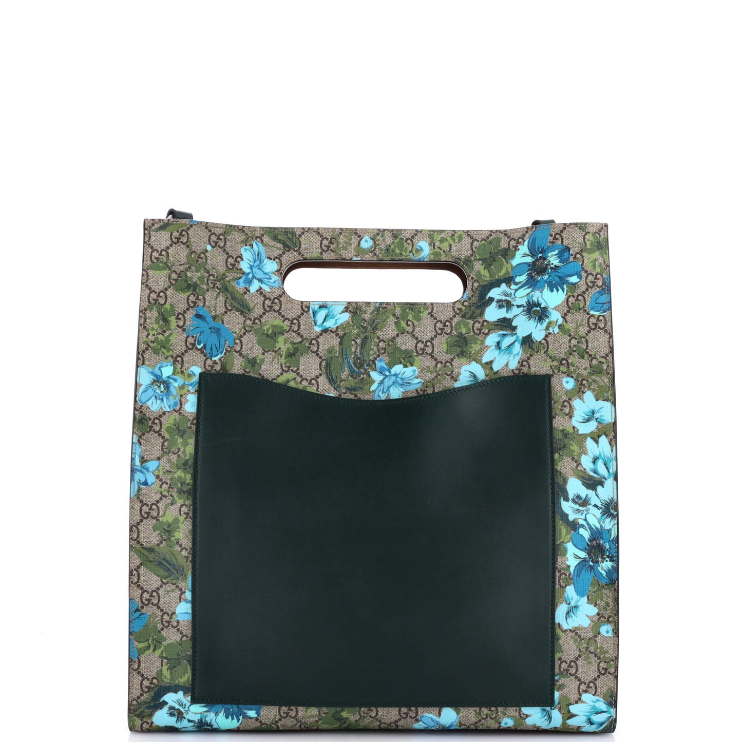 Cut Out Handle Convertible Tote Blooms Print GG Coated Canvas and Leather