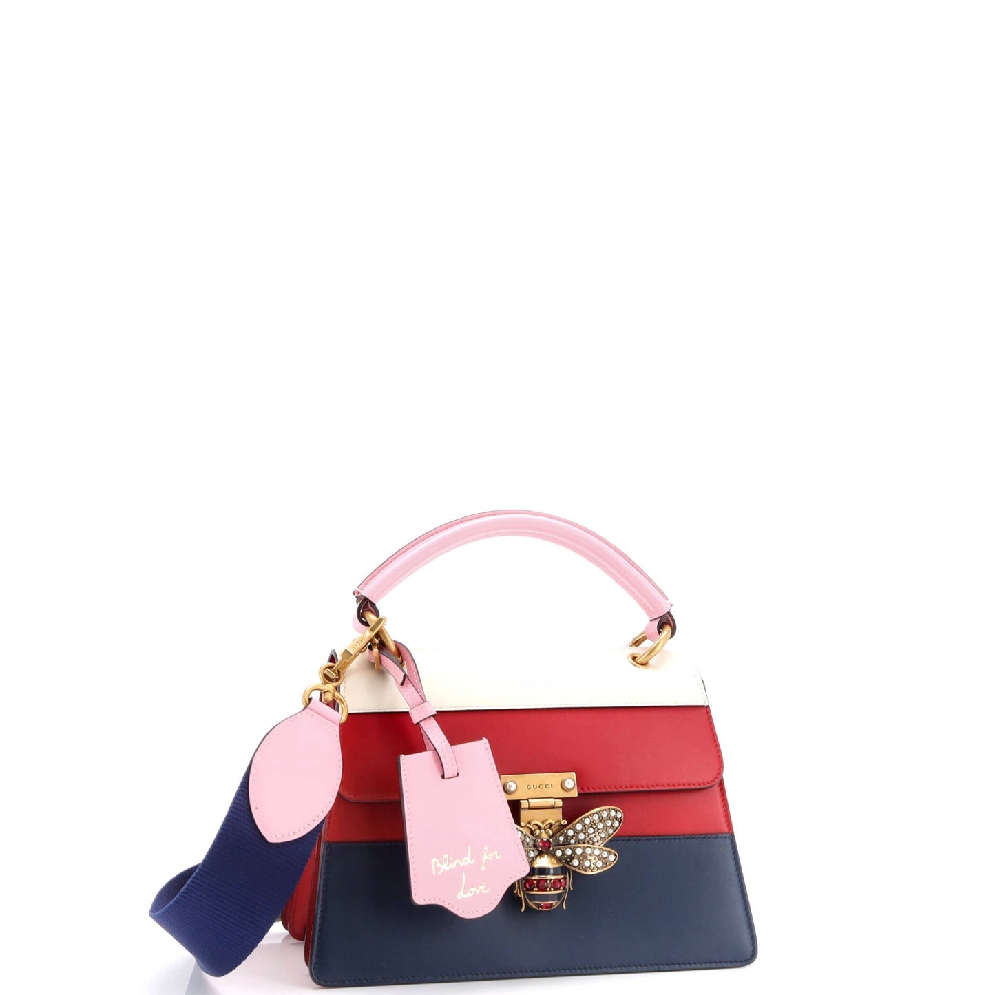Queen Margaret Top Handle Bag Colorblock Leather Small