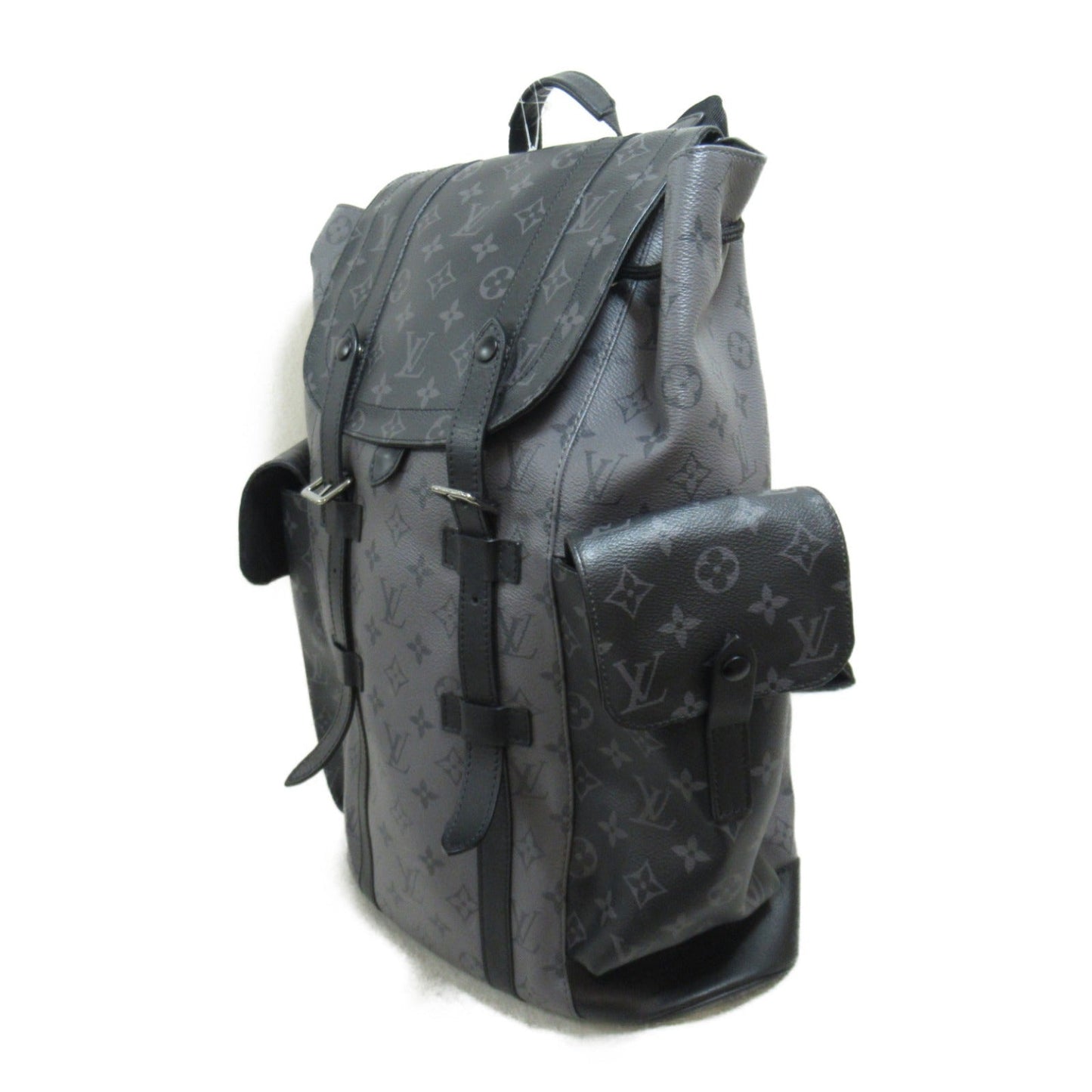 Louis Vuitton Christophers PM Backpack Bag PVC ted Canvas Monogram Eclipse Reverse  Grey M45419