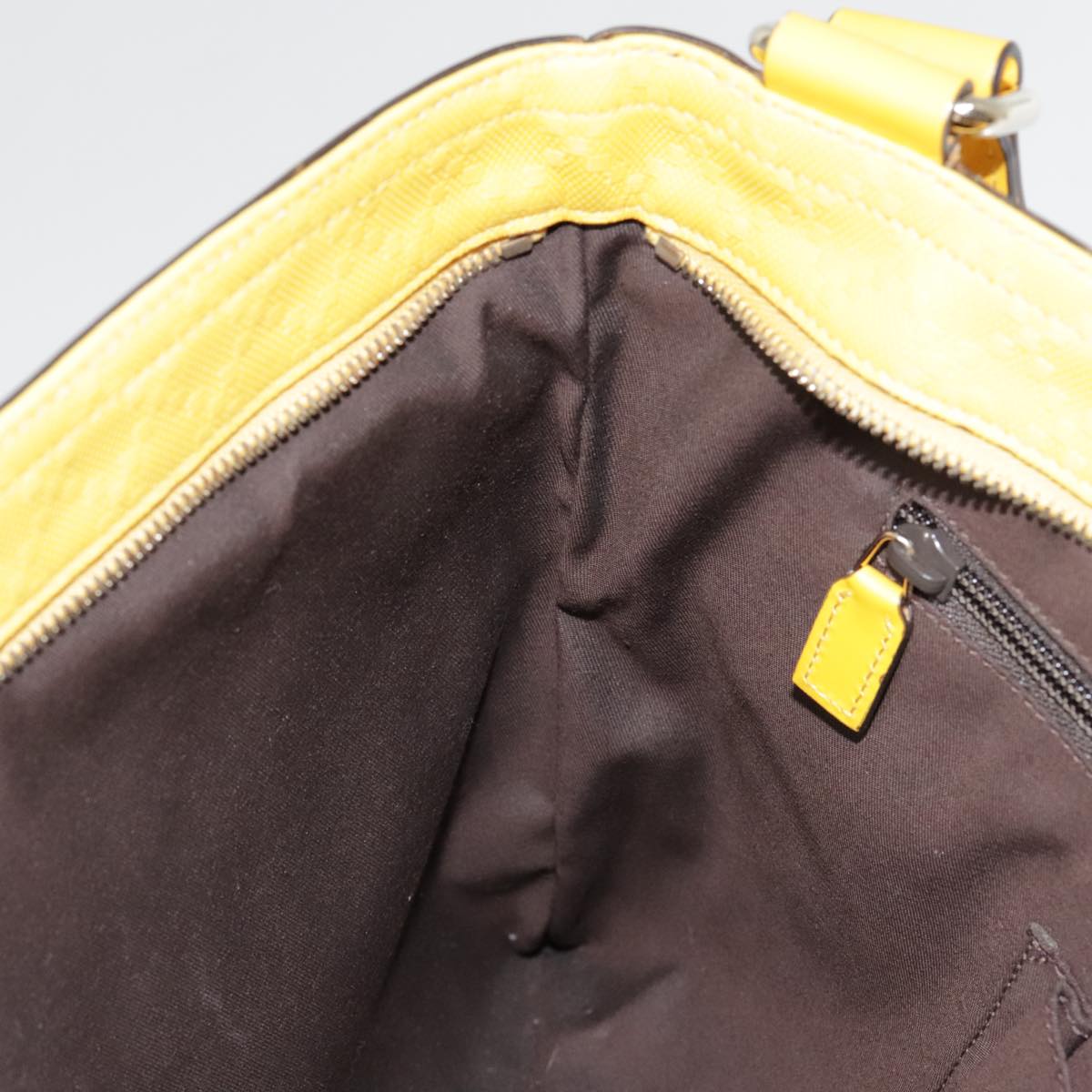 GUCCI Diamante Shoulder Bag Leather Yellow Gold 201446 90181