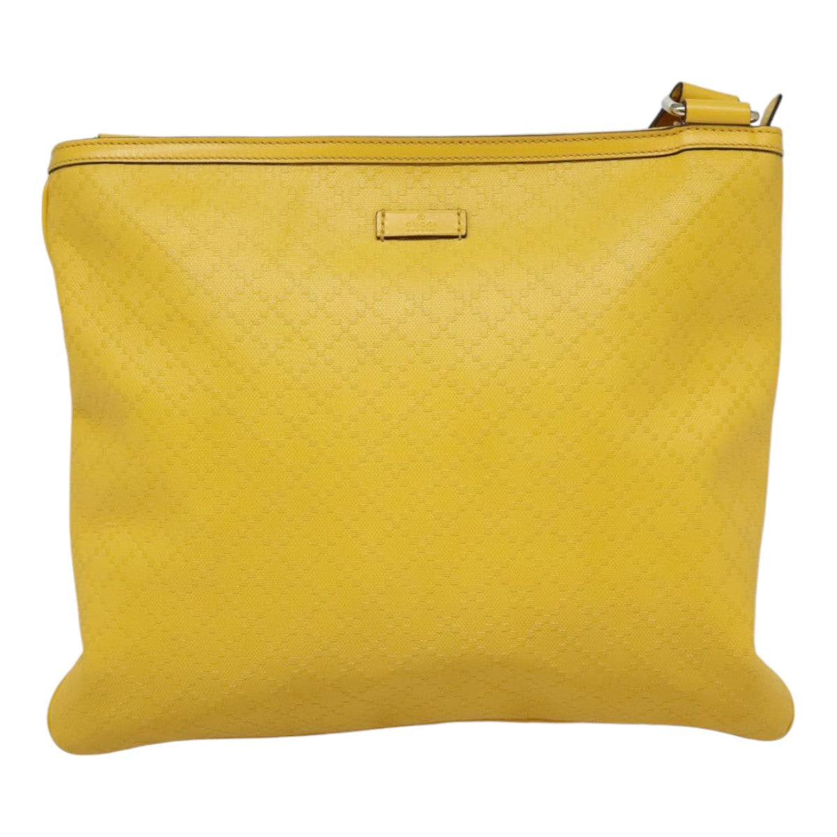 GUCCI Diamante Shoulder Bag Leather Yellow Gold 201446 90181