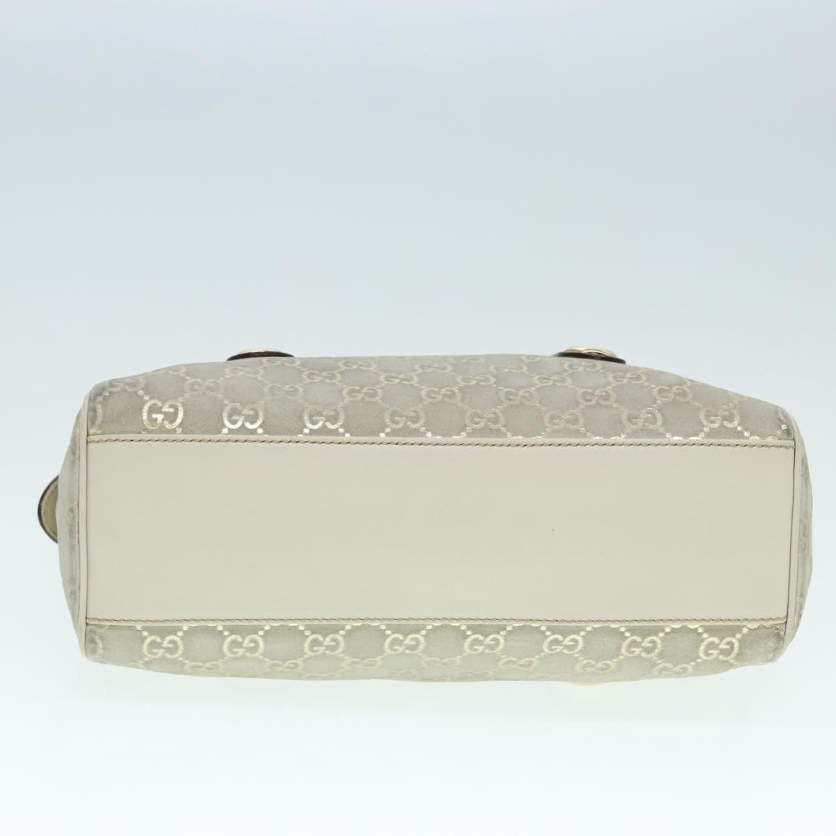 GUCCI GG Canvas Hand Bag Gray Gold 152457 90182
