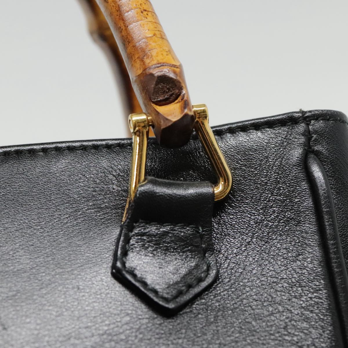 GUCCI Bamboo Shoulder Bag 2way Black Gold 000 122 0316 90183