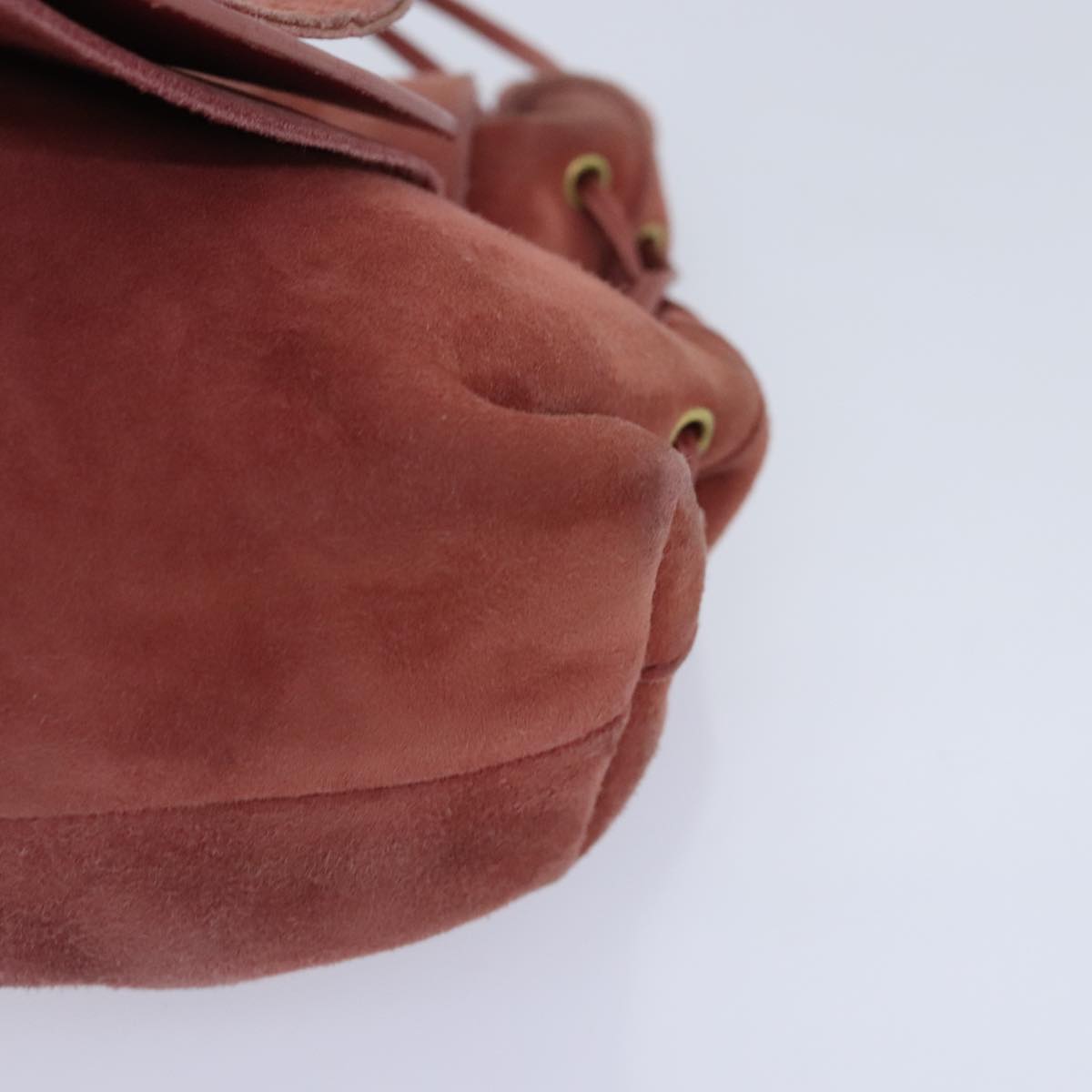 GUCCI Heart Shoulder Bag Suede Red Gold 95107 90185