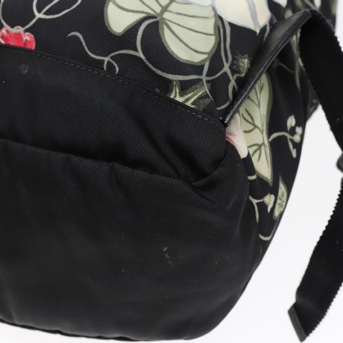 GUCCI Flora Backpack Canvas Black Silver 353476 90194