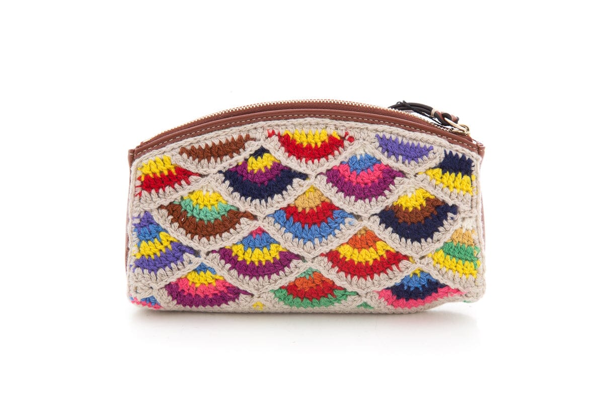 Chloe Multi Crochet & Leather Pouch