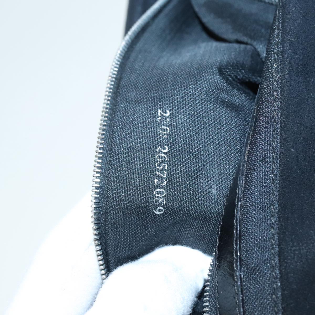 FENDI Hand Bag Suede Leather Black Silver 90200