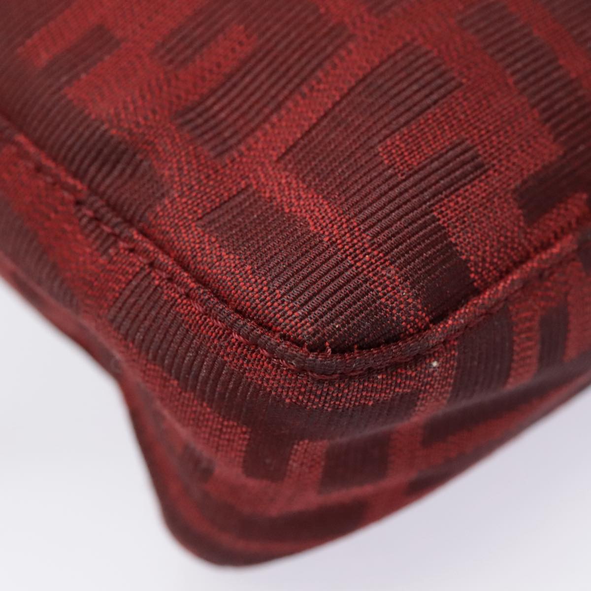 FENDI Zucca Canvas Pouch Red Gold 90202