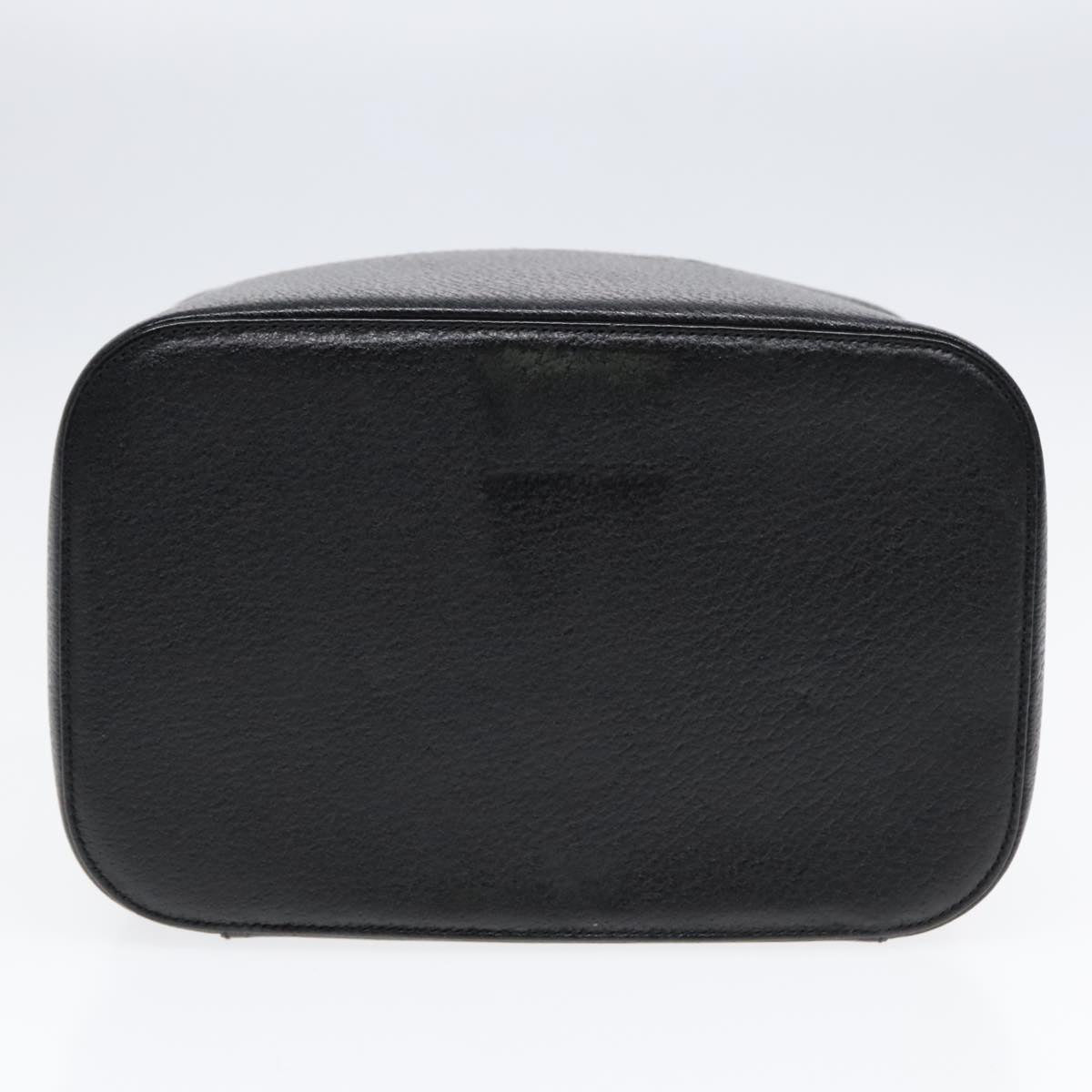GUCCI Cosmetic Pouch Leather Black Gold 90255