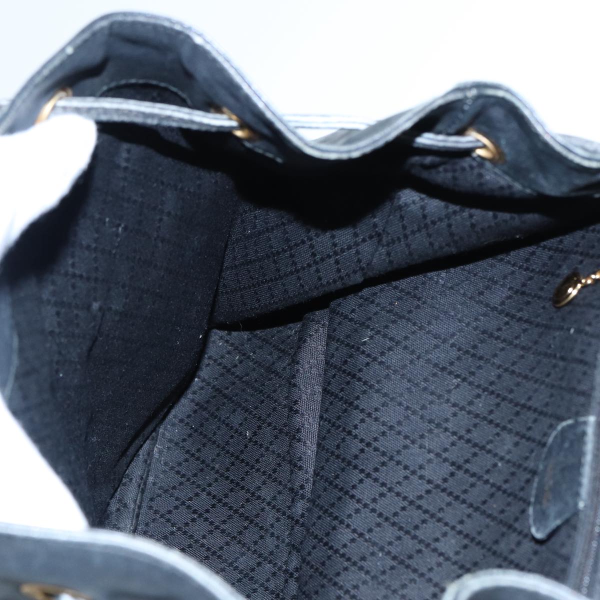 GUCCI Bamboo Backpack Leather Black Gold 003 1998 0016 90321