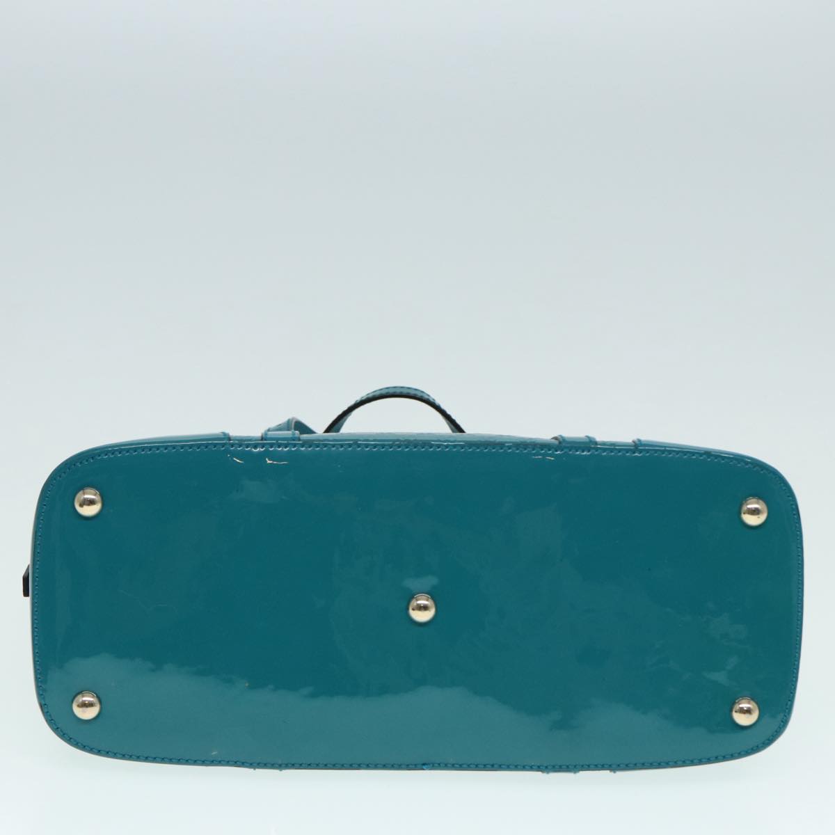 GUCCI Micro GG Canvas Hand Bag 2way Turquoise Blue Gold 309617 90323