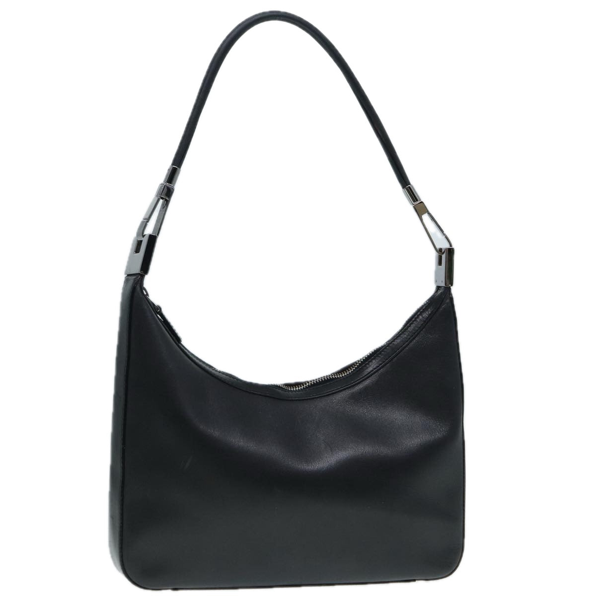 GUCCI Shoulder Bag Leather Black Silver 001 3812 90353