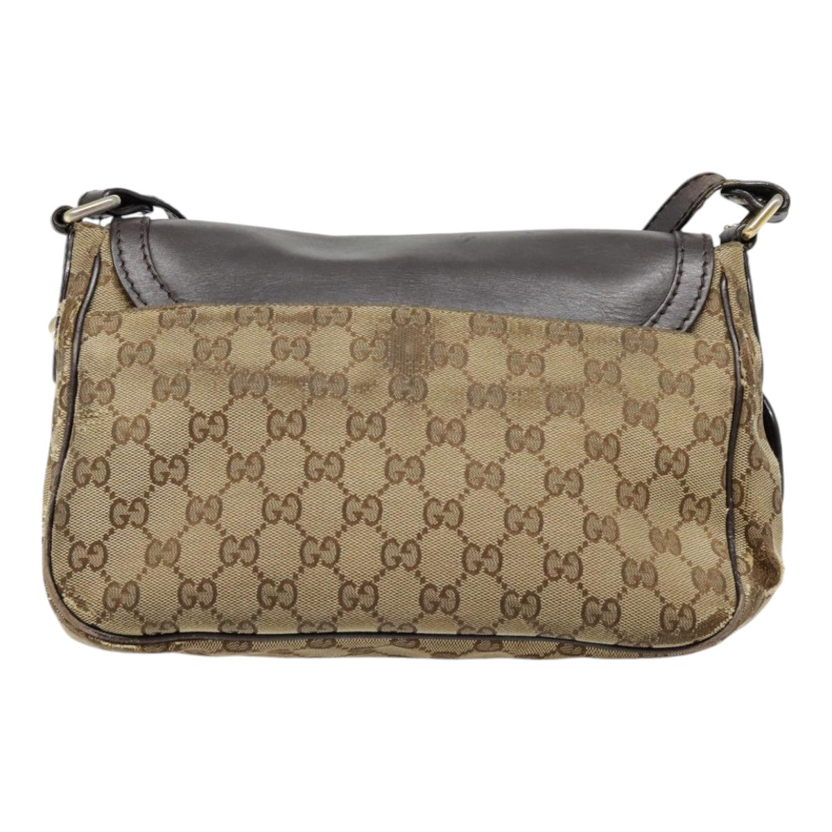 GUCCI GG Canvas Shoulder Bag Beige Gold 308452 90387