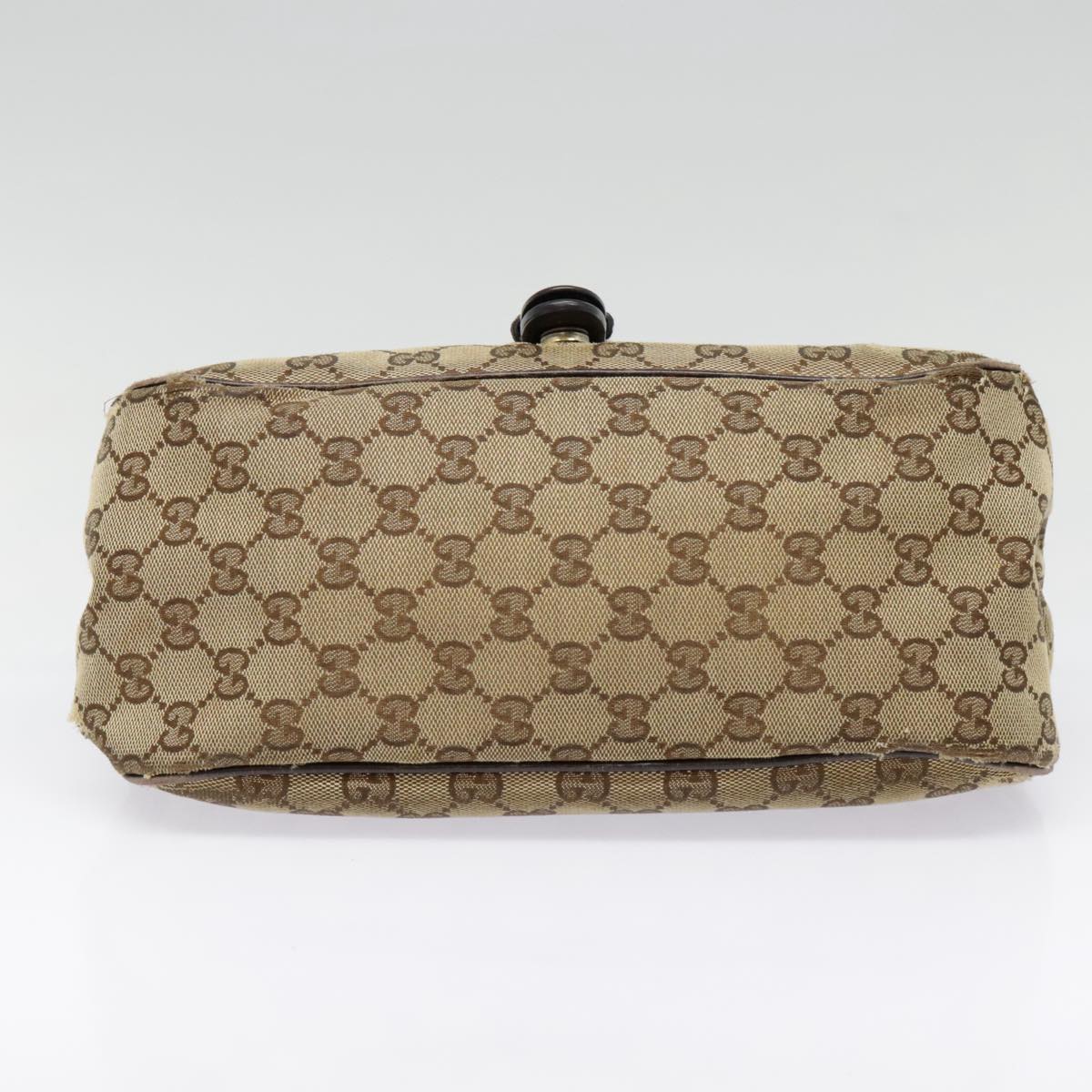 GUCCI GG Canvas Shoulder Bag Beige Gold 308452 90387