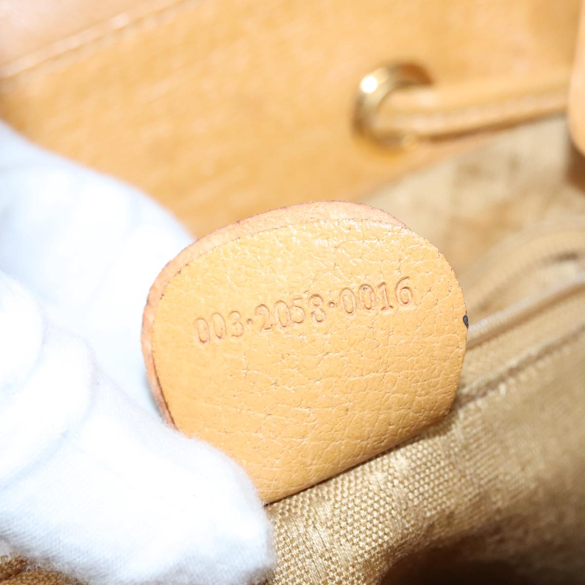 GUCCI Bamboo Backpack Leather Beige Gold 003 2058 0016 90402