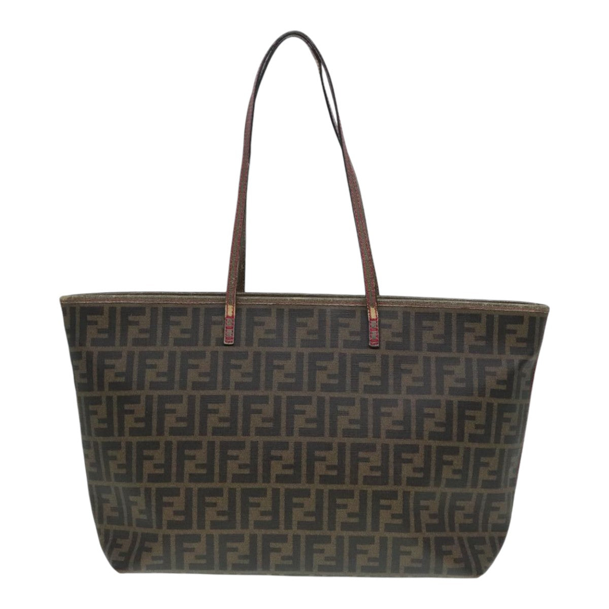 FENDI Zucca Canvas Tote Bag Brown Black gold 90403