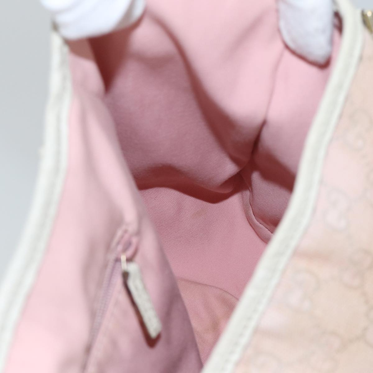 GUCCI GG Canvas Tote Bag Gold Pink 130736 90470