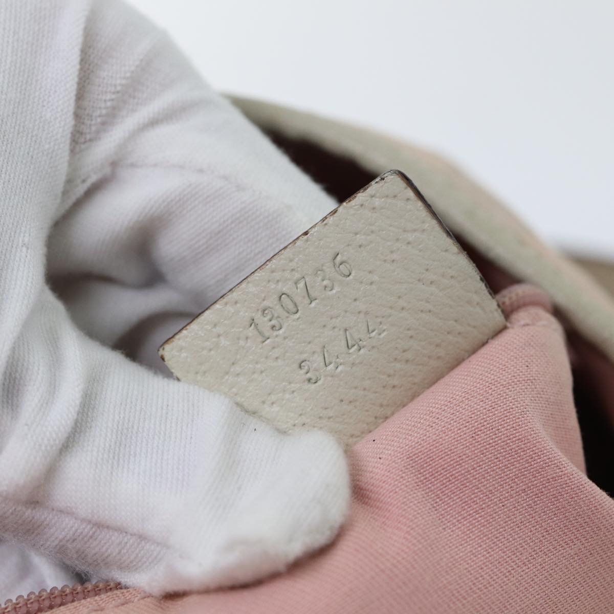 GUCCI GG Canvas Tote Bag Gold Pink 130736 90470