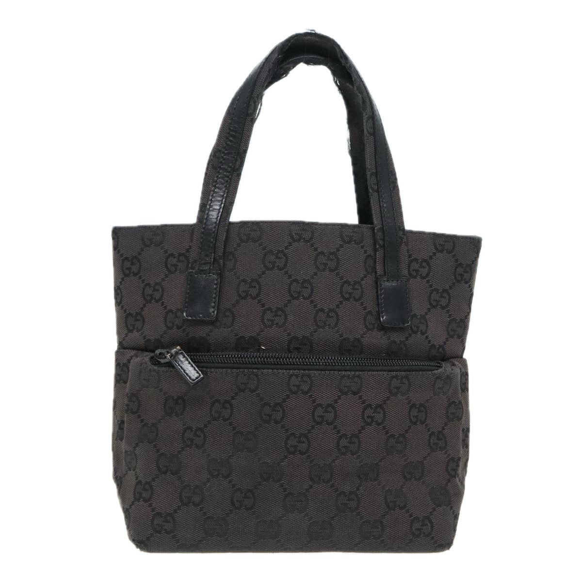 GUCCI GG Canvas Hand Bag Black Silver 002 1079 90476