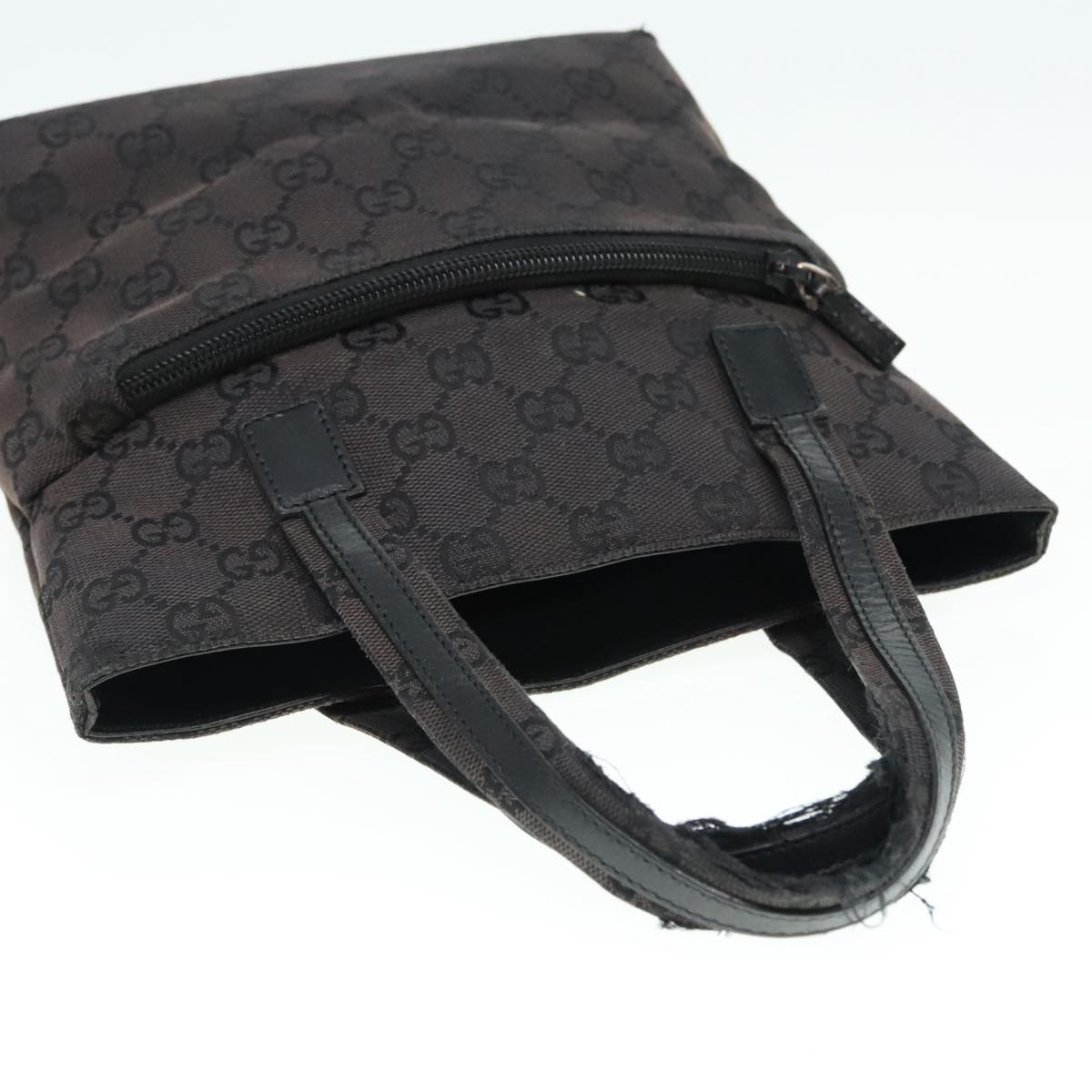 GUCCI GG Canvas Hand Bag Black Silver 002 1079 90476
