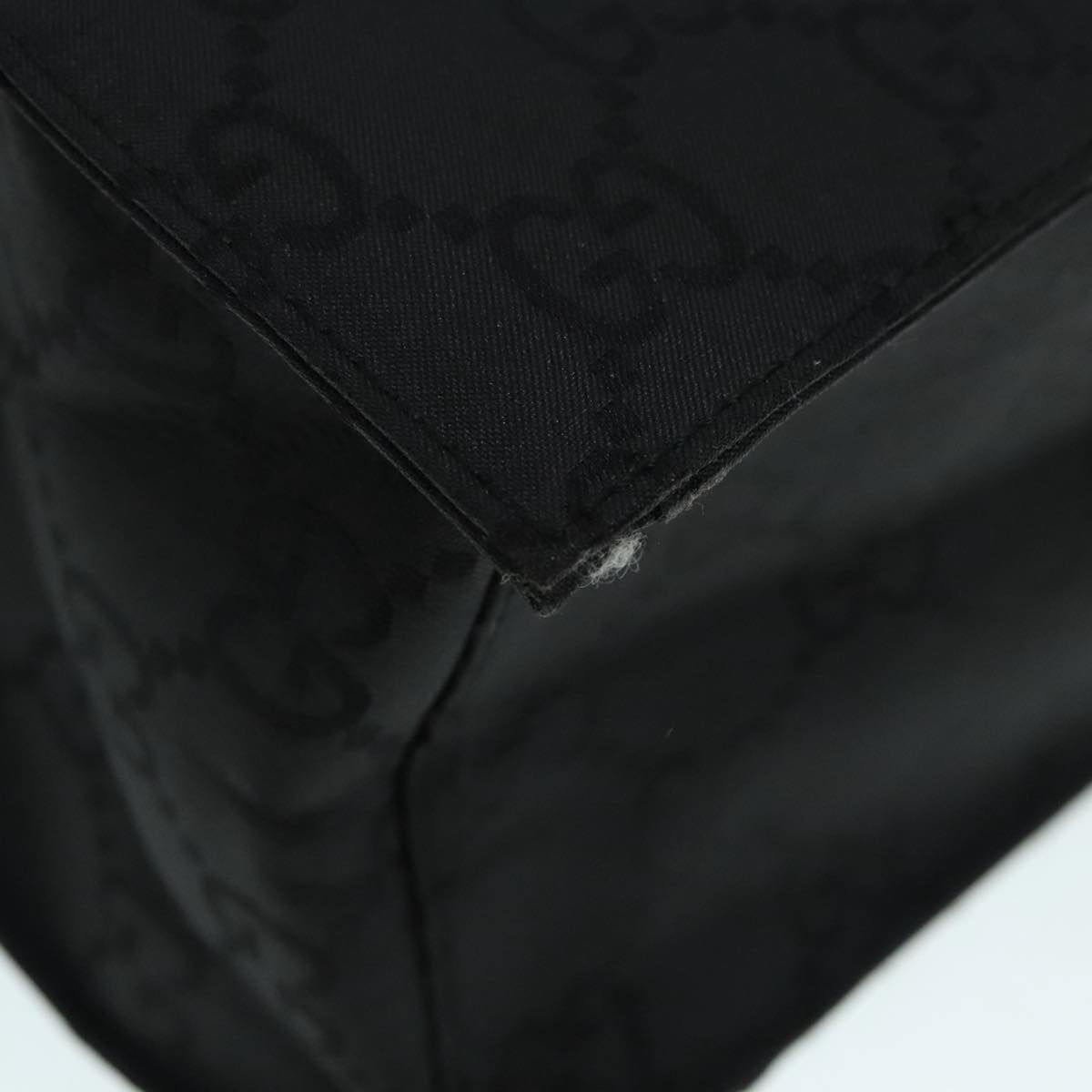 GUCCI GG Canvas Tote Bag Black Silver 90477