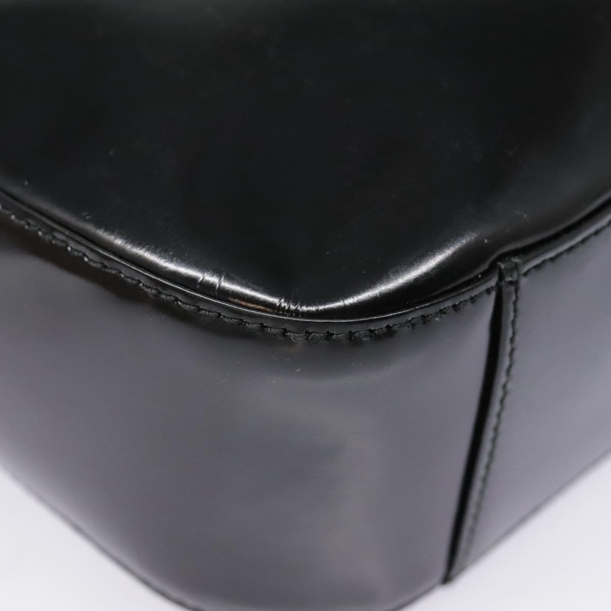 GUCCI Hand Bag Patent Leather Black Silver 007 2046 0249 90643