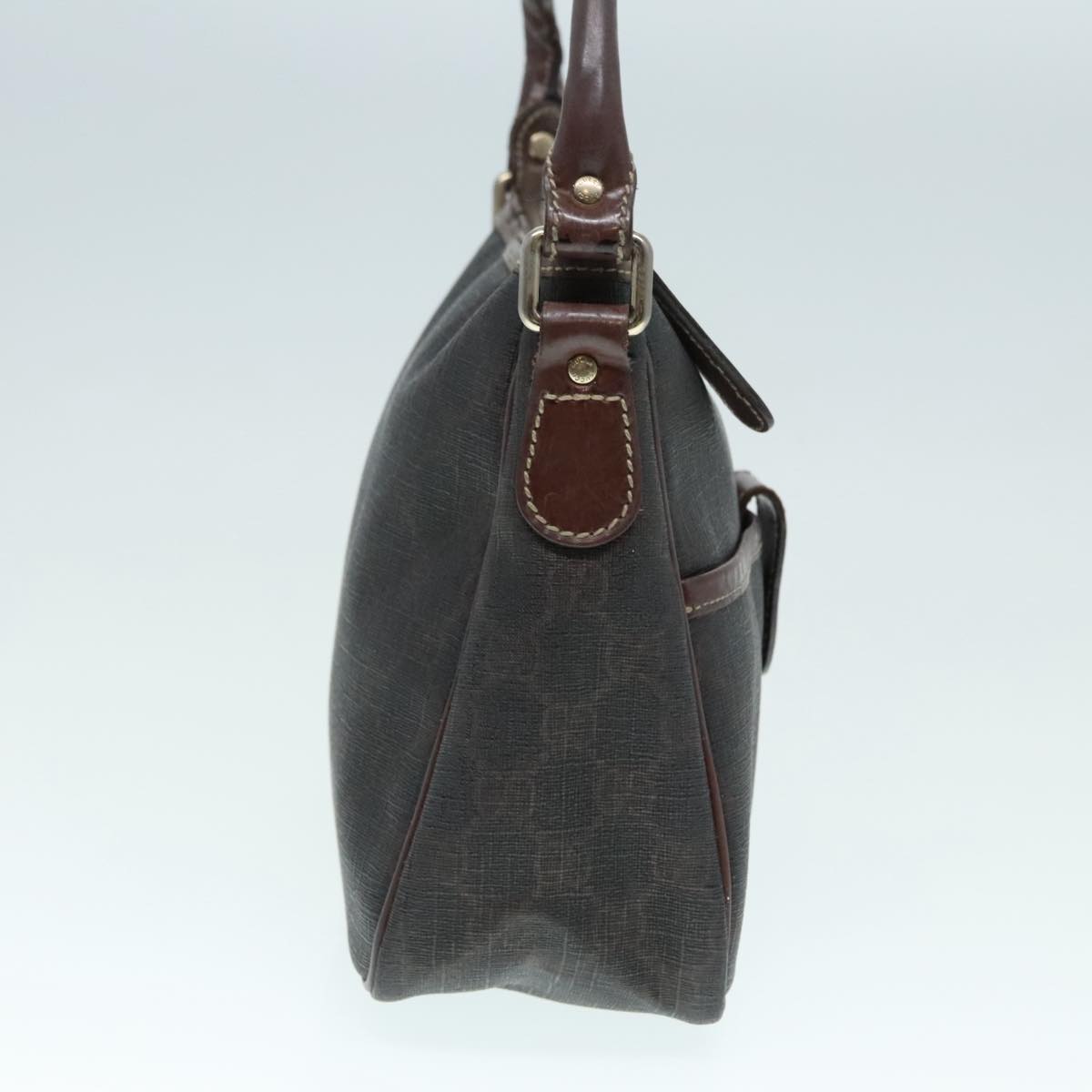 GUCCI GG Canvas Hand Bag Black Gold 190258 90689