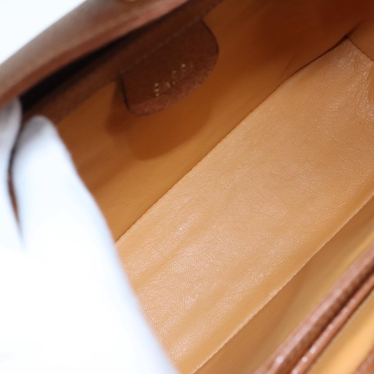 GUCCI Bamboo Hand Bag Leather 2way Brown Gold 90691