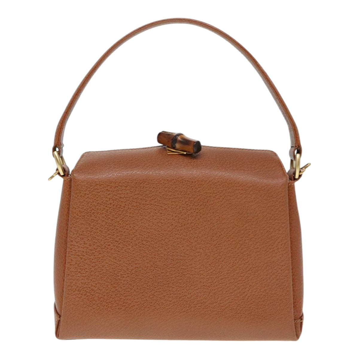 GUCCI Bamboo Hand Bag Leather 2way Brown Gold 90691
