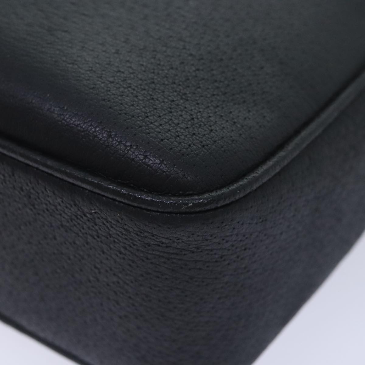 GUCCI Shoulder Bag Leather Black 90731