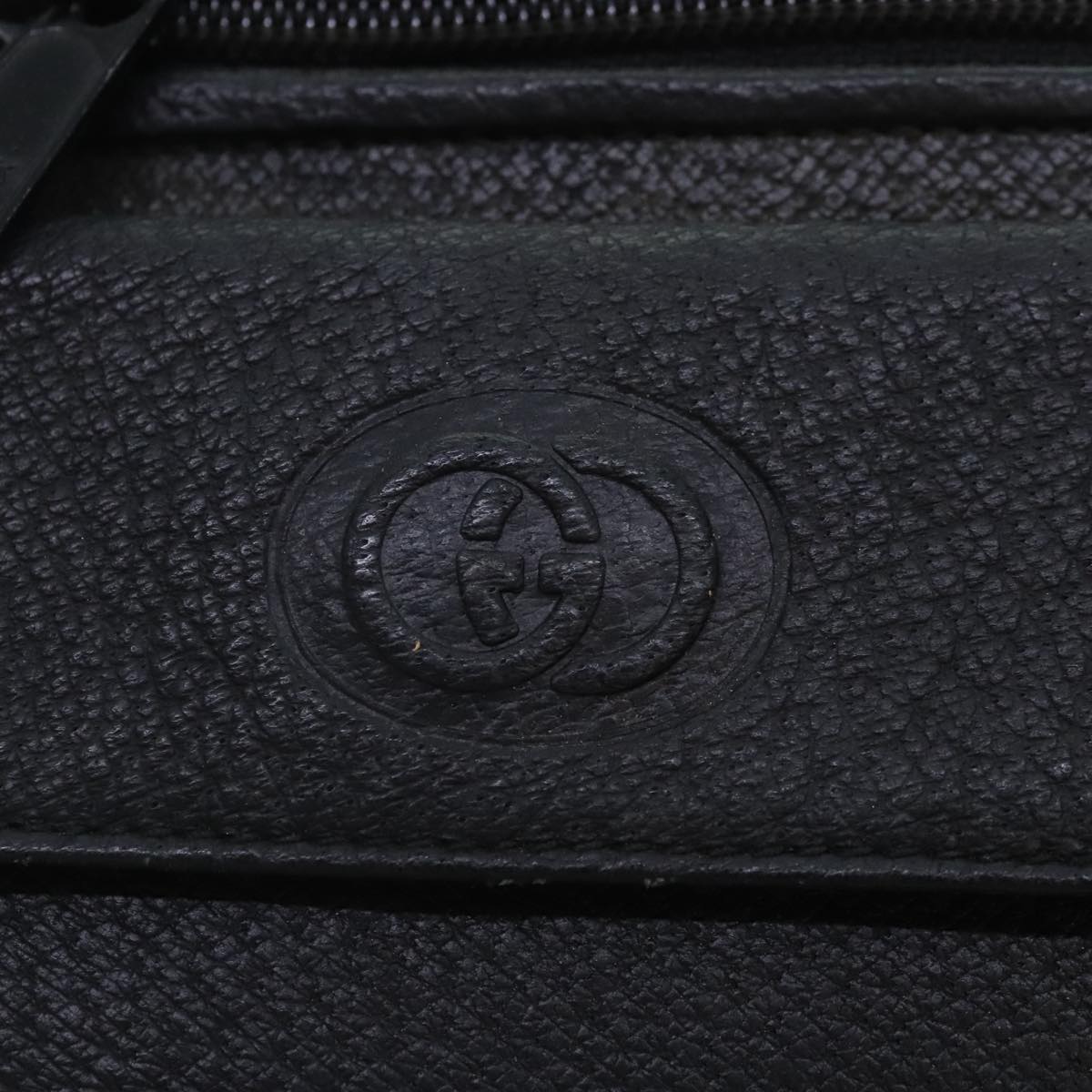 GUCCI Shoulder Bag Leather Black 90731