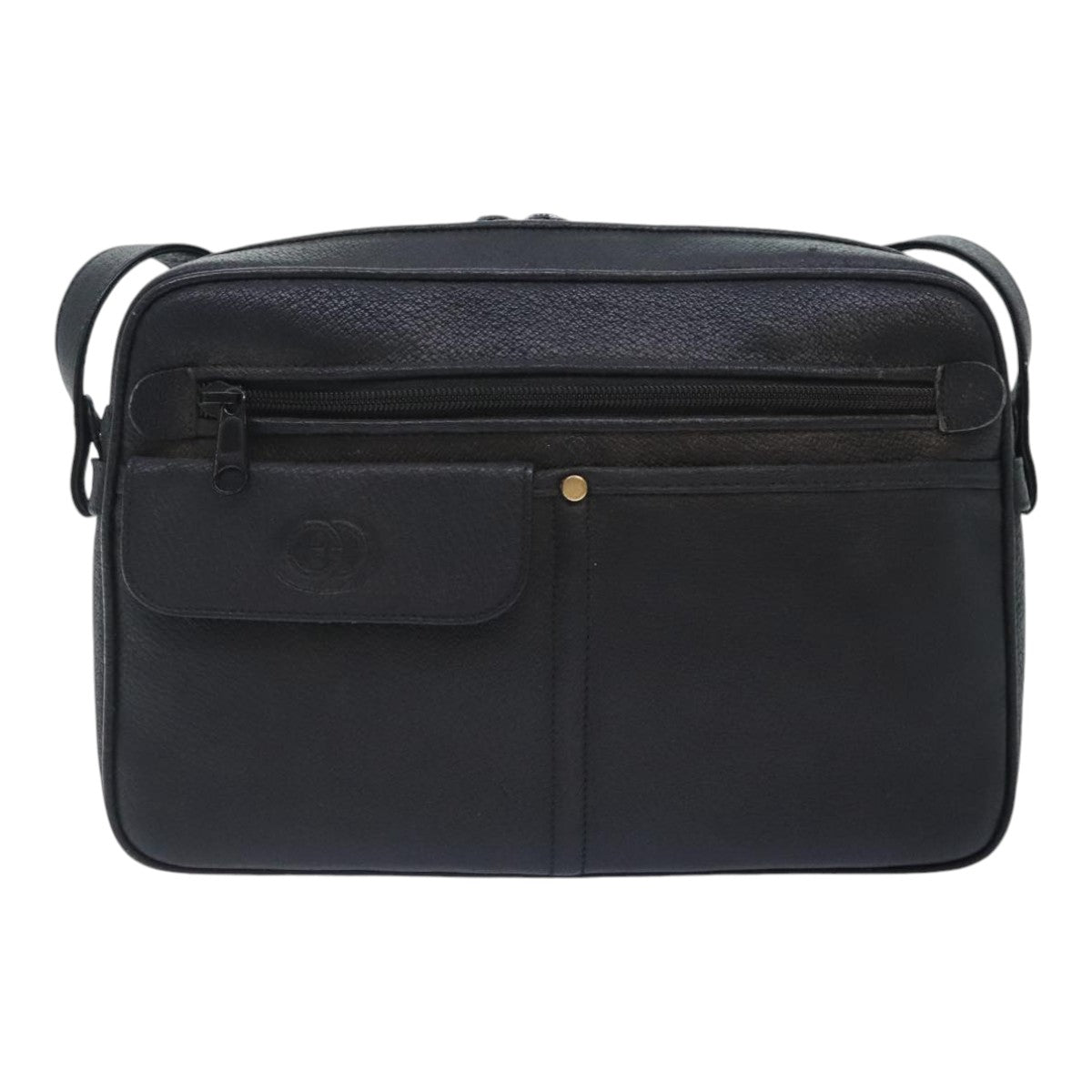 GUCCI Shoulder Bag Leather Black 90731