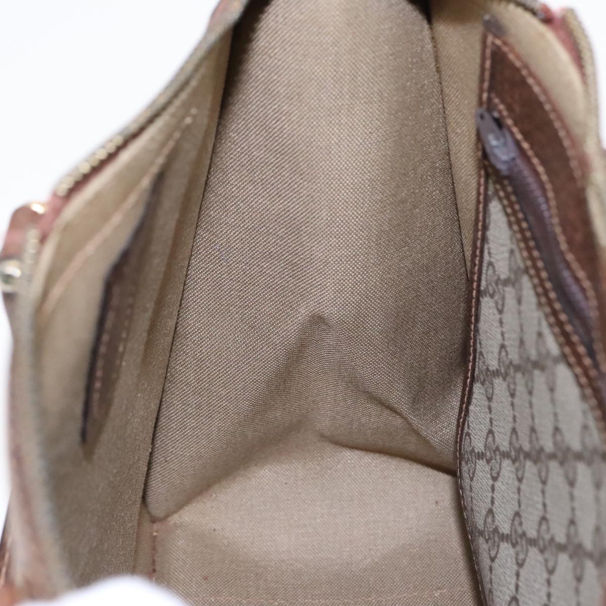 GUCCI GG Canvas Hand Bag PVC Beige 90751