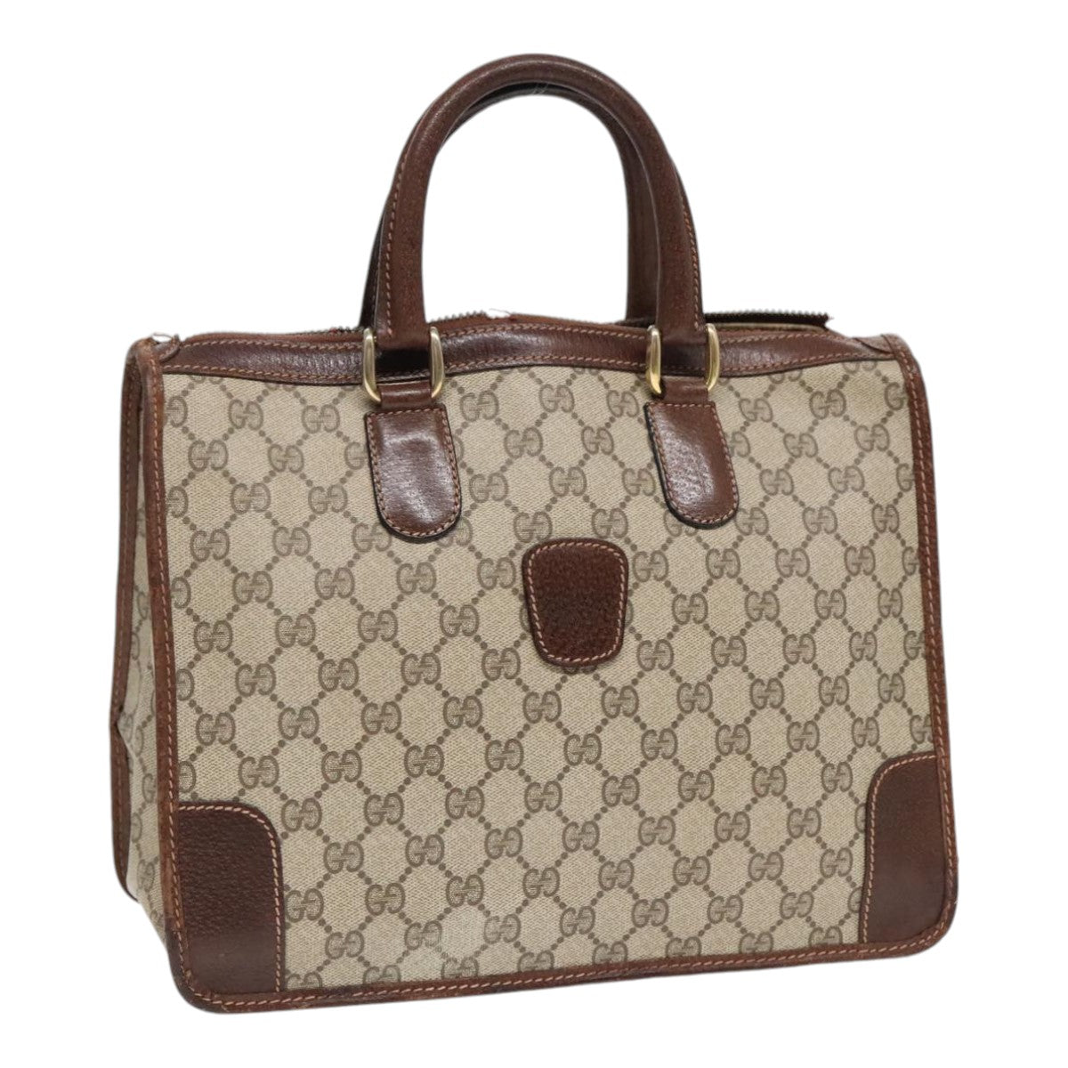 GUCCI GG Canvas Hand Bag PVC Beige 90751
