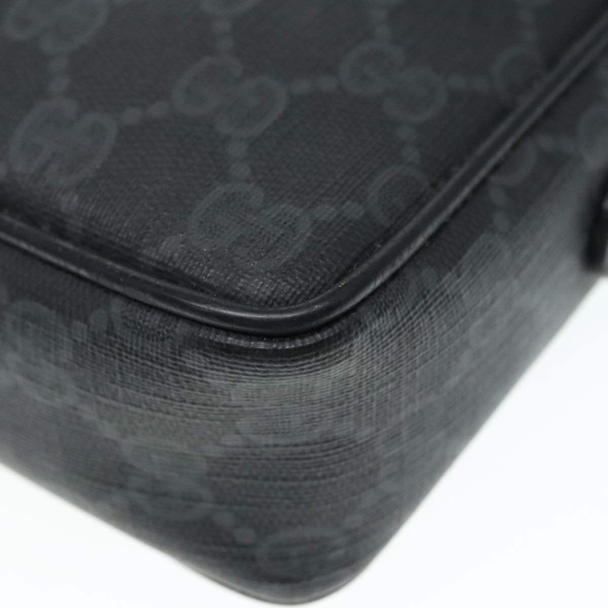GUCCI GG Canvas Clutch Bag PVC Black 90791