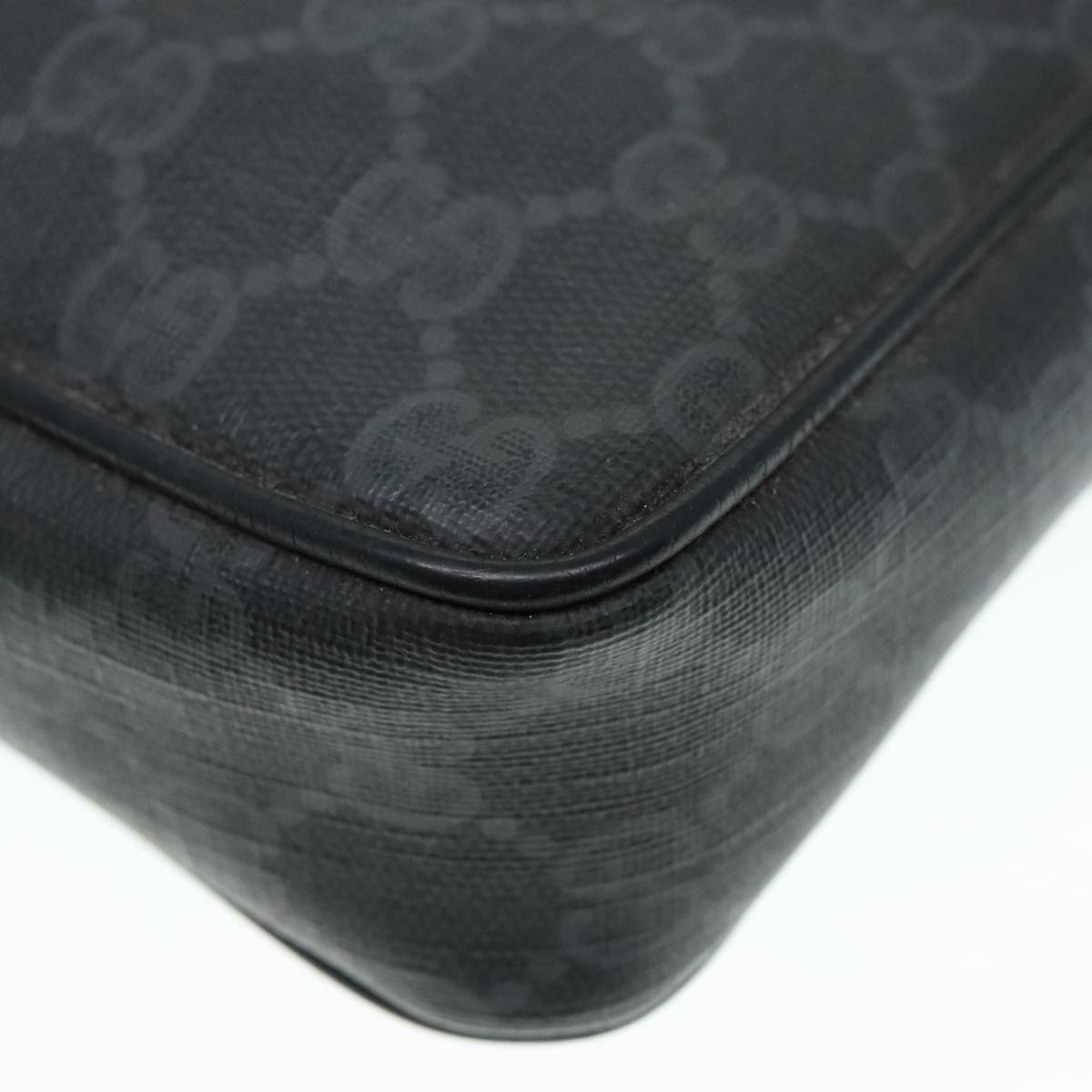 GUCCI GG Canvas Clutch Bag PVC Black 90791