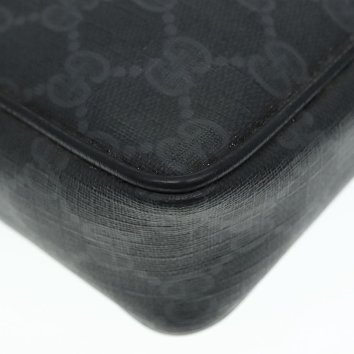 GUCCI GG Canvas Clutch Bag PVC Black 90791