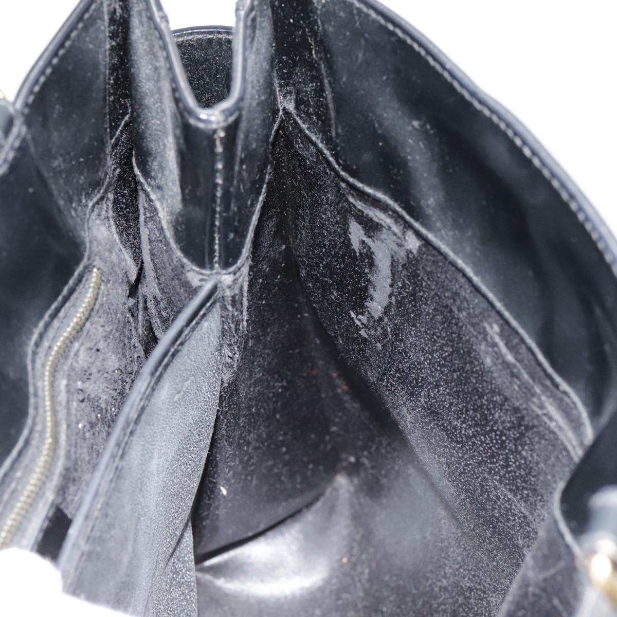 GUCCI Hand Bag Patent leather Black 90794