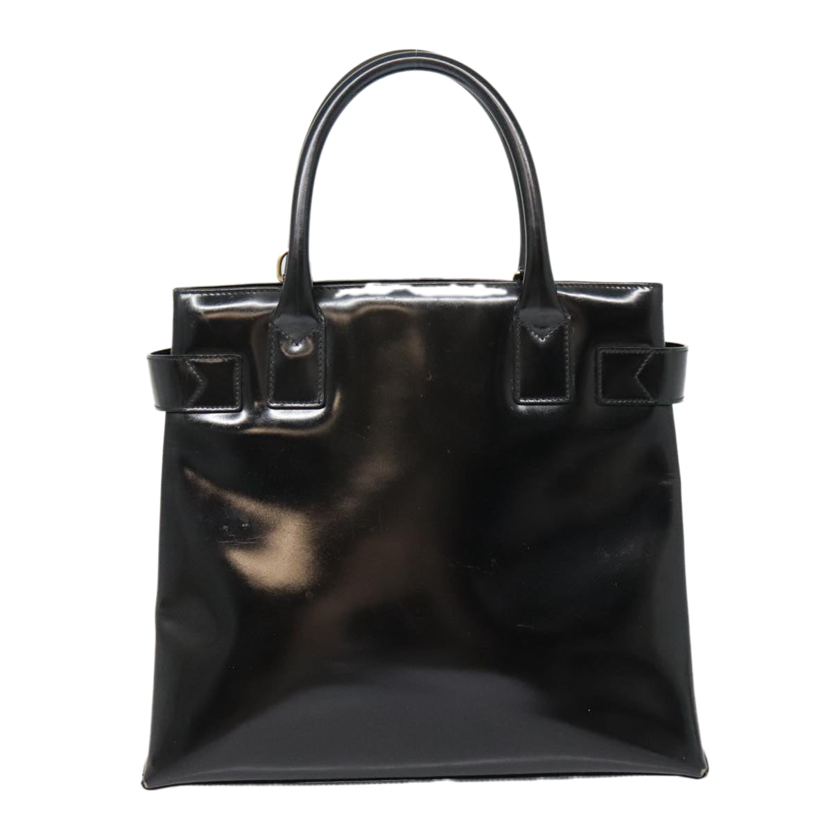 GUCCI Hand Bag Patent leather Black 90794