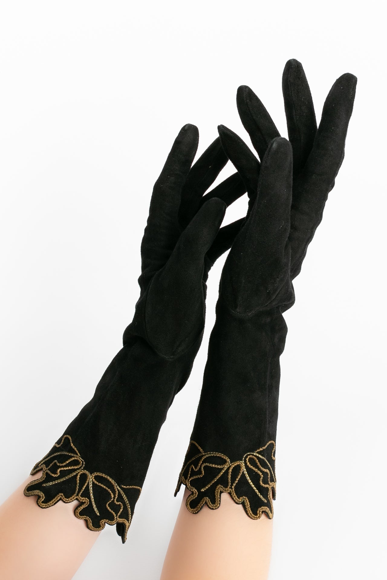 Gants en daim noir Nina Ricci