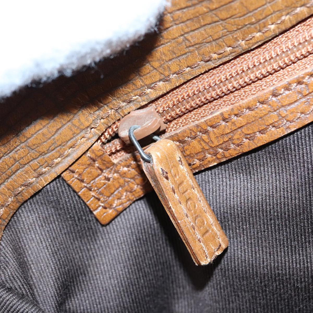 GUCCI GG Canvas Bamboo Hand Bag Beige 112526 91004