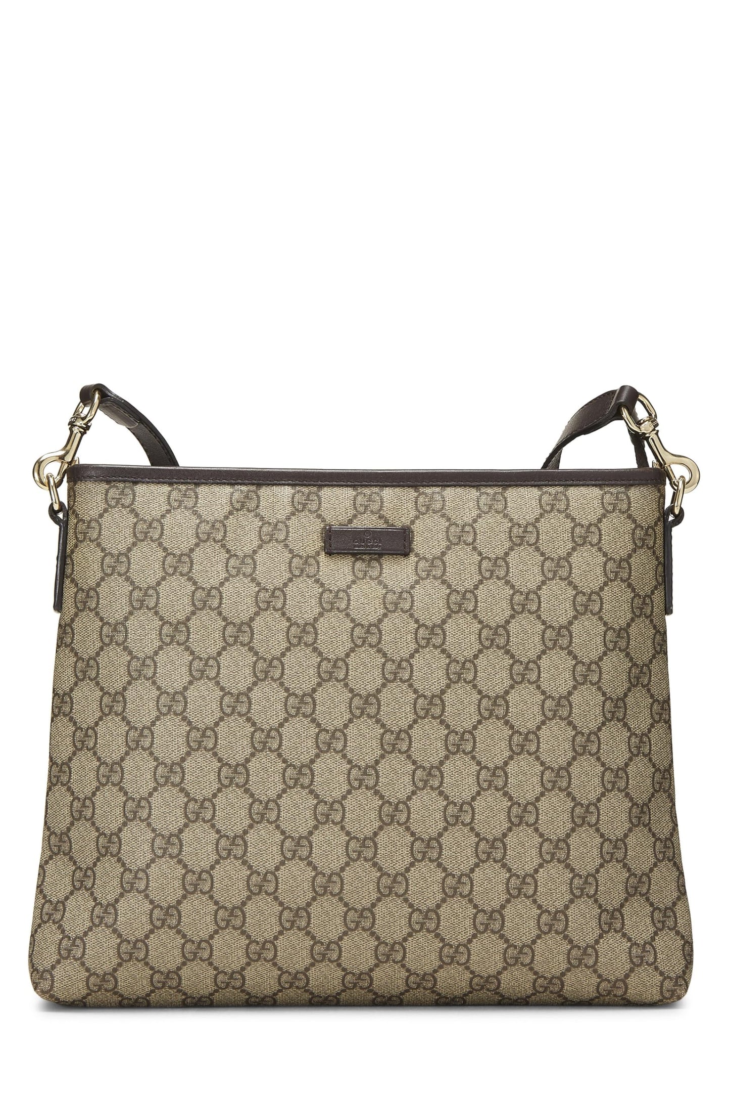 Gucci,  Brown Original GG Supreme Canvas Zip Flat Messenger, Brown