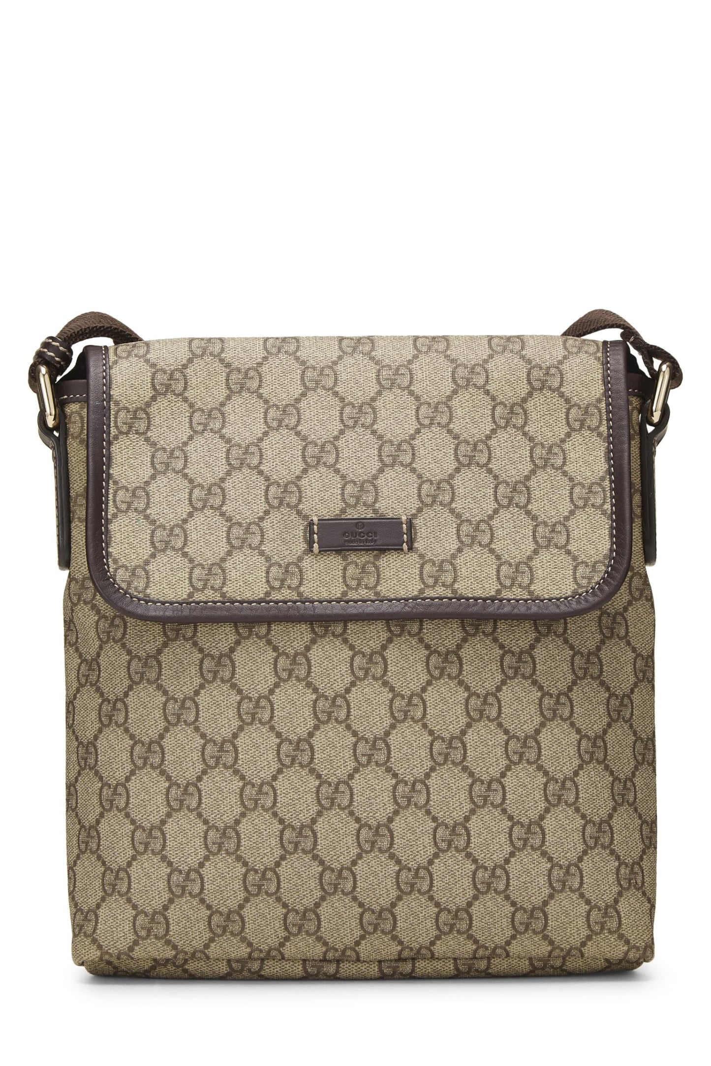 Gucci,  Original GG Supreme Canvas Flap Messenger Small, Brown