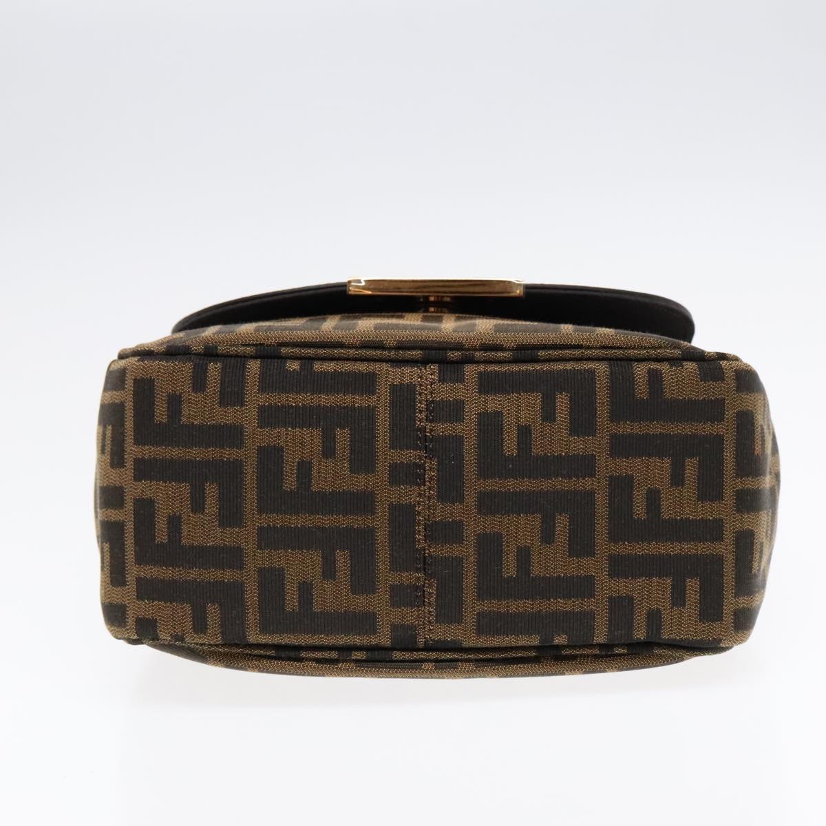 FENDI Zucca Canvas Shoulder Bag Brown Black Orange 91226