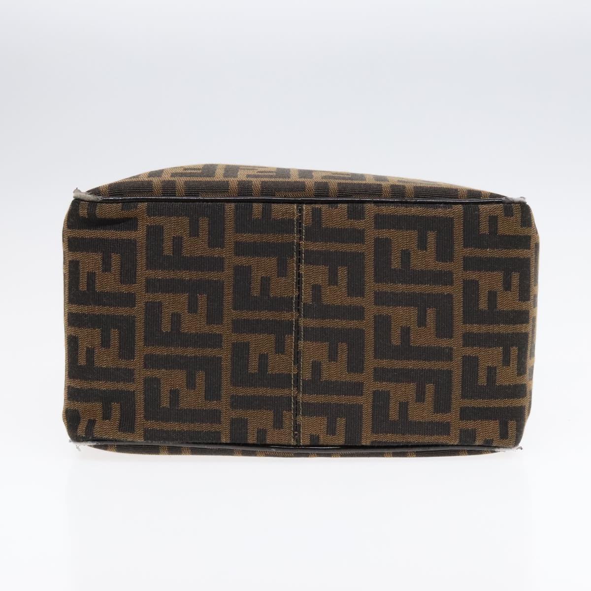 FENDI Zucca Canvas Shoulder Bag Brown Black gold 91227