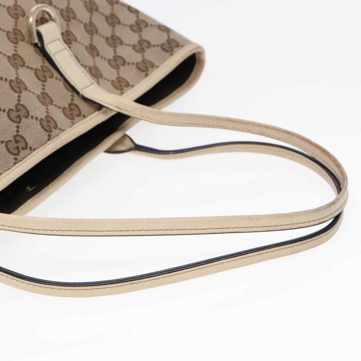 GUCCI GG Canvas Shoulder Bag Beige Gold 169946 91396